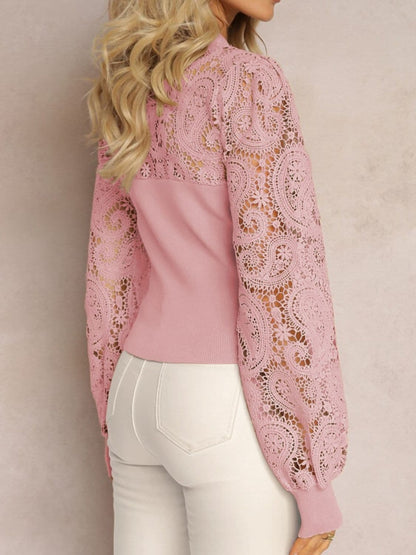 Lace long sleeve tee - elegant style