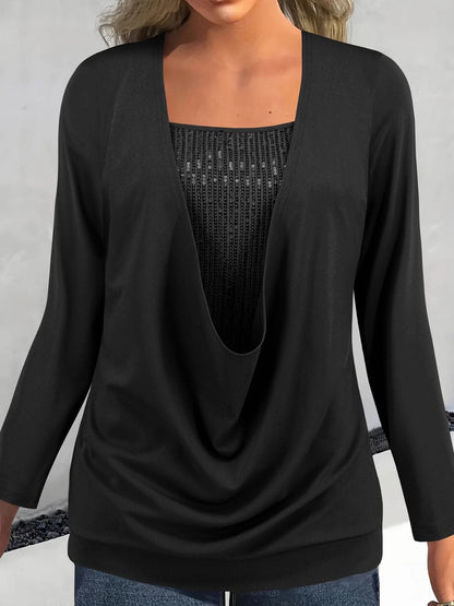 Sequin Long Sleeve Top.