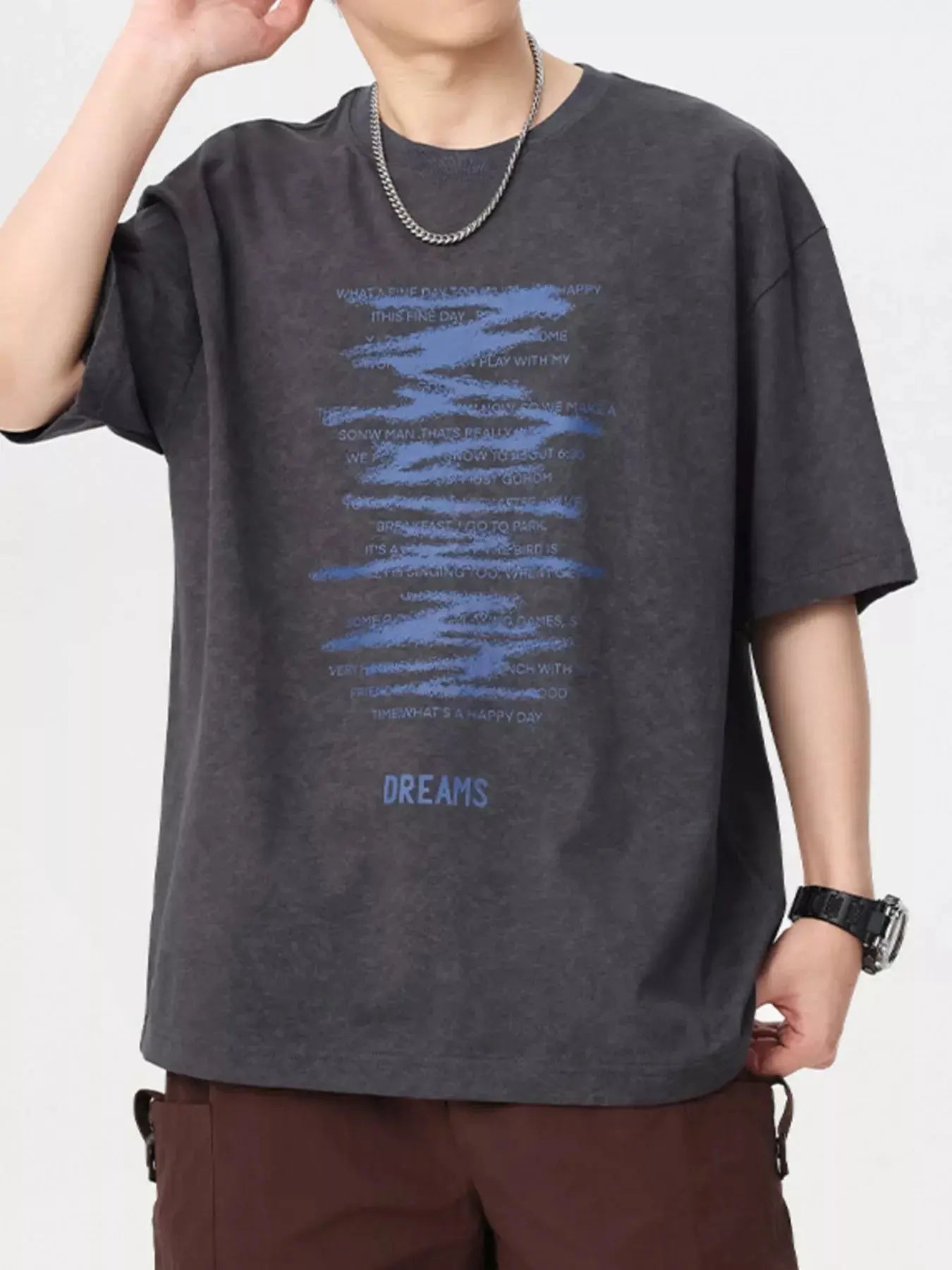 Men's Plus Size Vintage Washed Graphic Oversized T-Shirt Simply Love