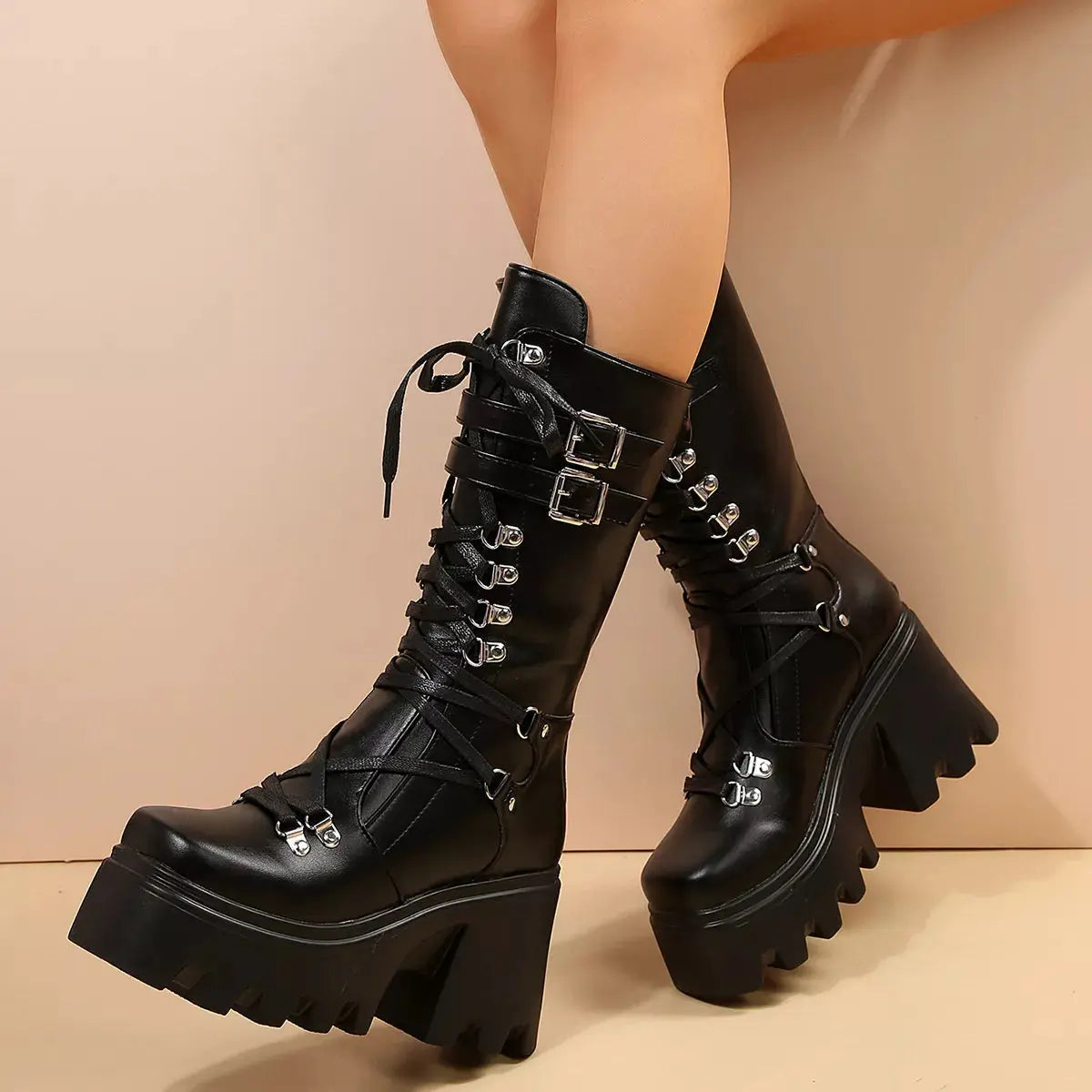 Lace-Up Platform Boots Simply Love