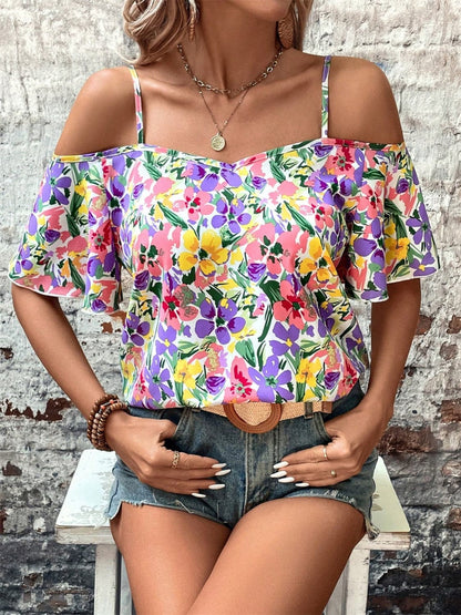 Floral Half Sleeve Blouse.