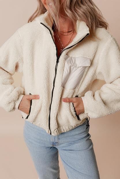 Cozy Jet Stream Sherpa hoodie with pockets