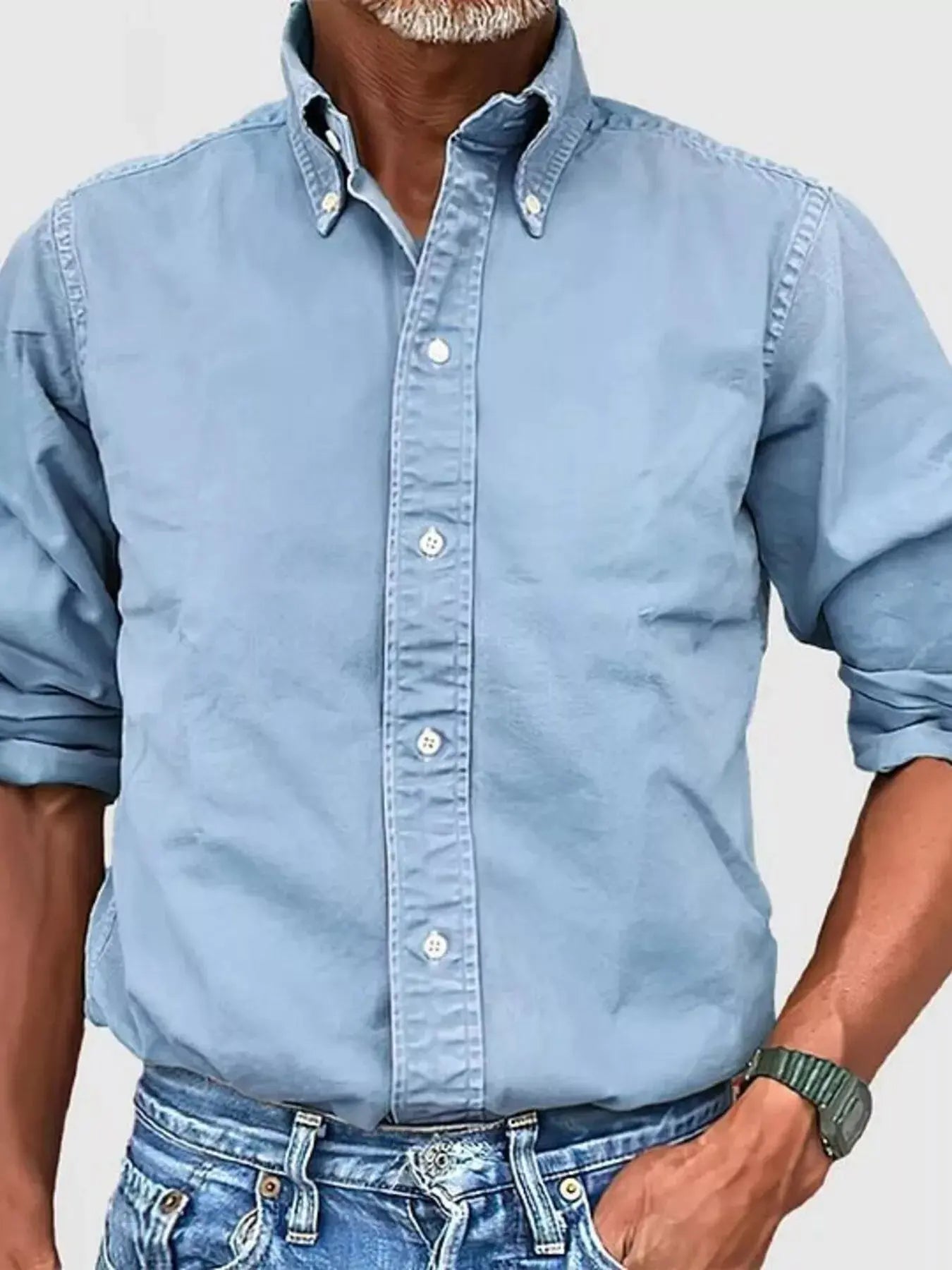 Men's Full Size Casual Button-Down Shirt Plus Size Simply Love