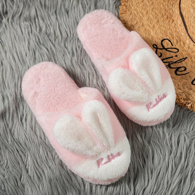 Cozy rabbit ear slippers - flats