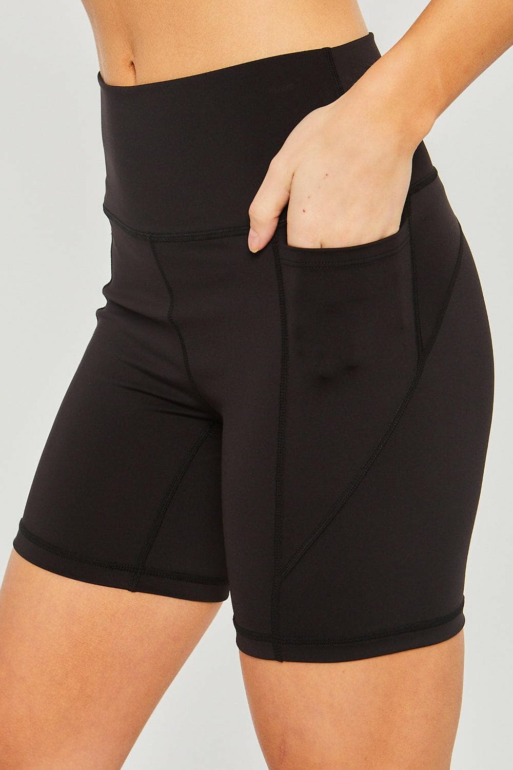 Love Tree High Waist Seam Detail Active Shorts.