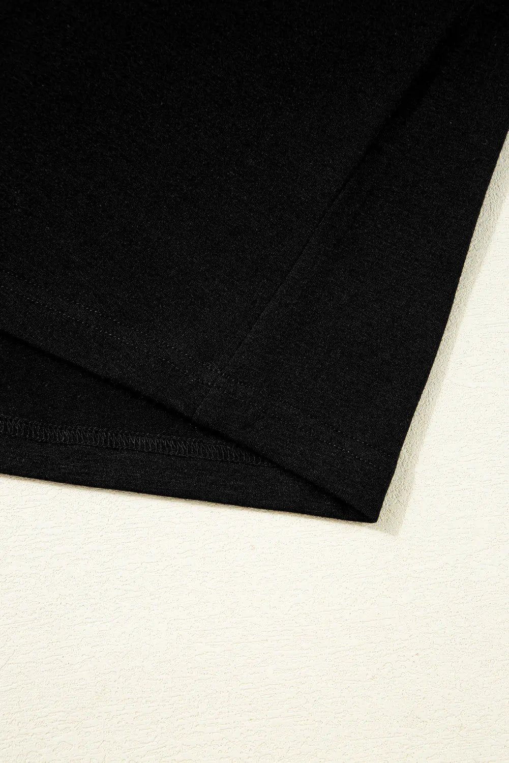 Black Floral Mesh Patchwork Loose V Neck Plus Size T Shirt Dear-Lover Dropshipping