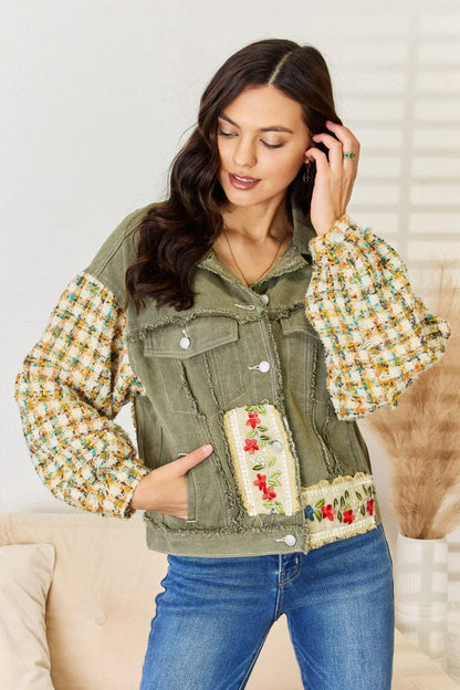 POL – Hemdjacke mit Button-Down-Kragen und Stickereien