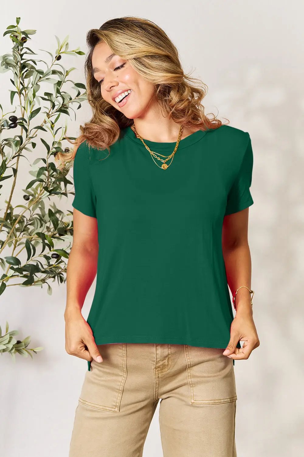 Basic Bae Full Size Round Neck Short Sleeve T-Shirt - Love Salve