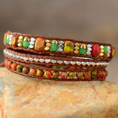 Natural Stone Woven Bracelet.