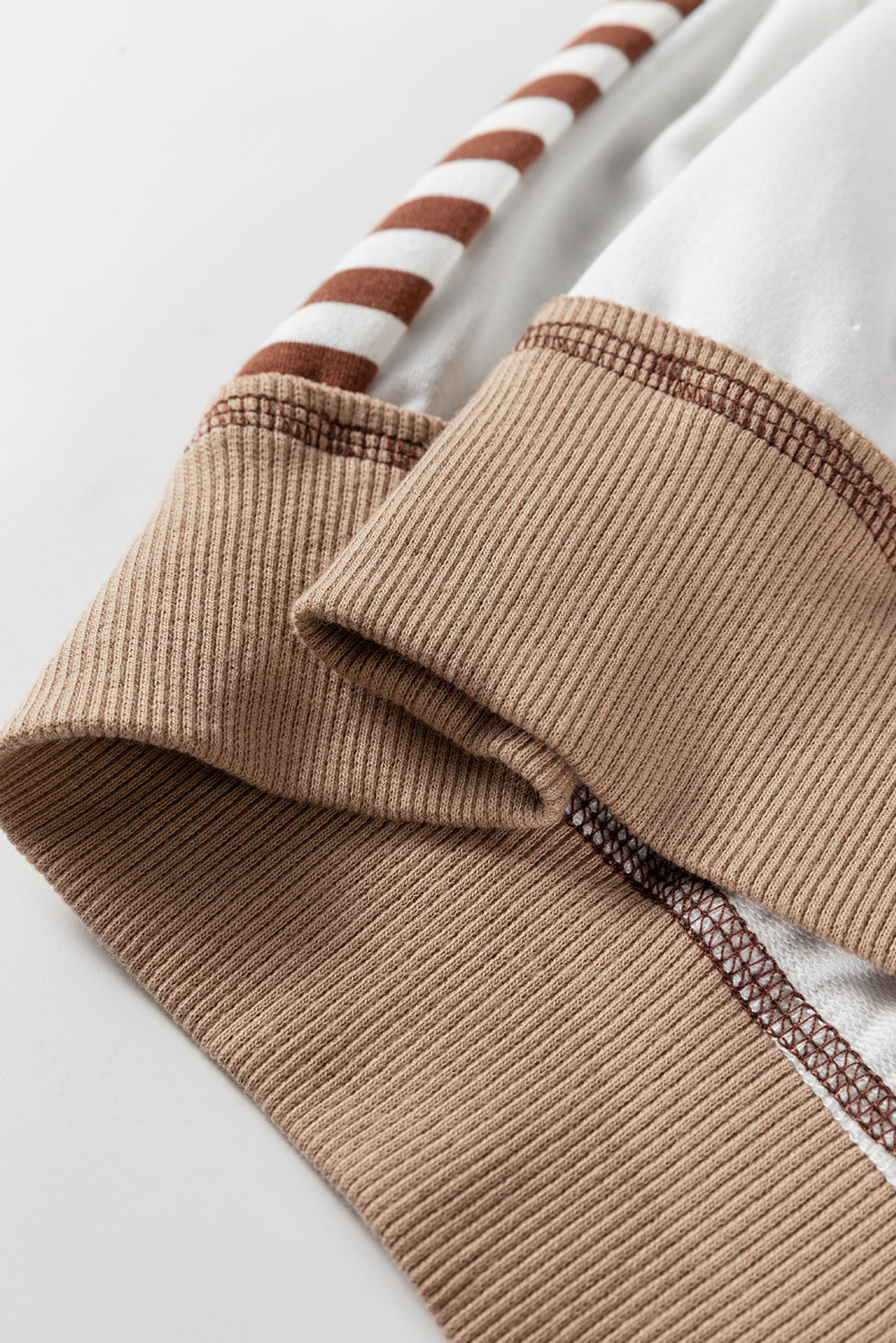 Brown Stripe Colorblock Patchwork Oversize Sweatshirt Dear-Lover Dropshipping