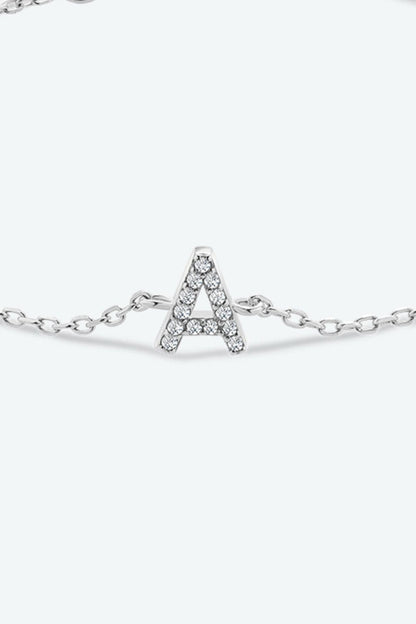 A To F Zircon 925 Sterling Silver Bracelet.