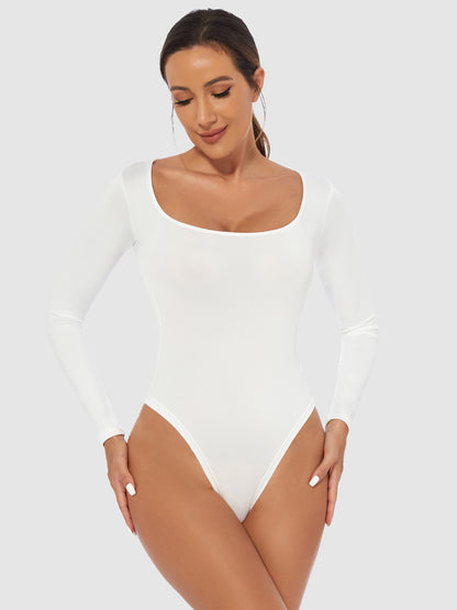 Full Size Scoop Neck Long Sleeve Bodysuit.