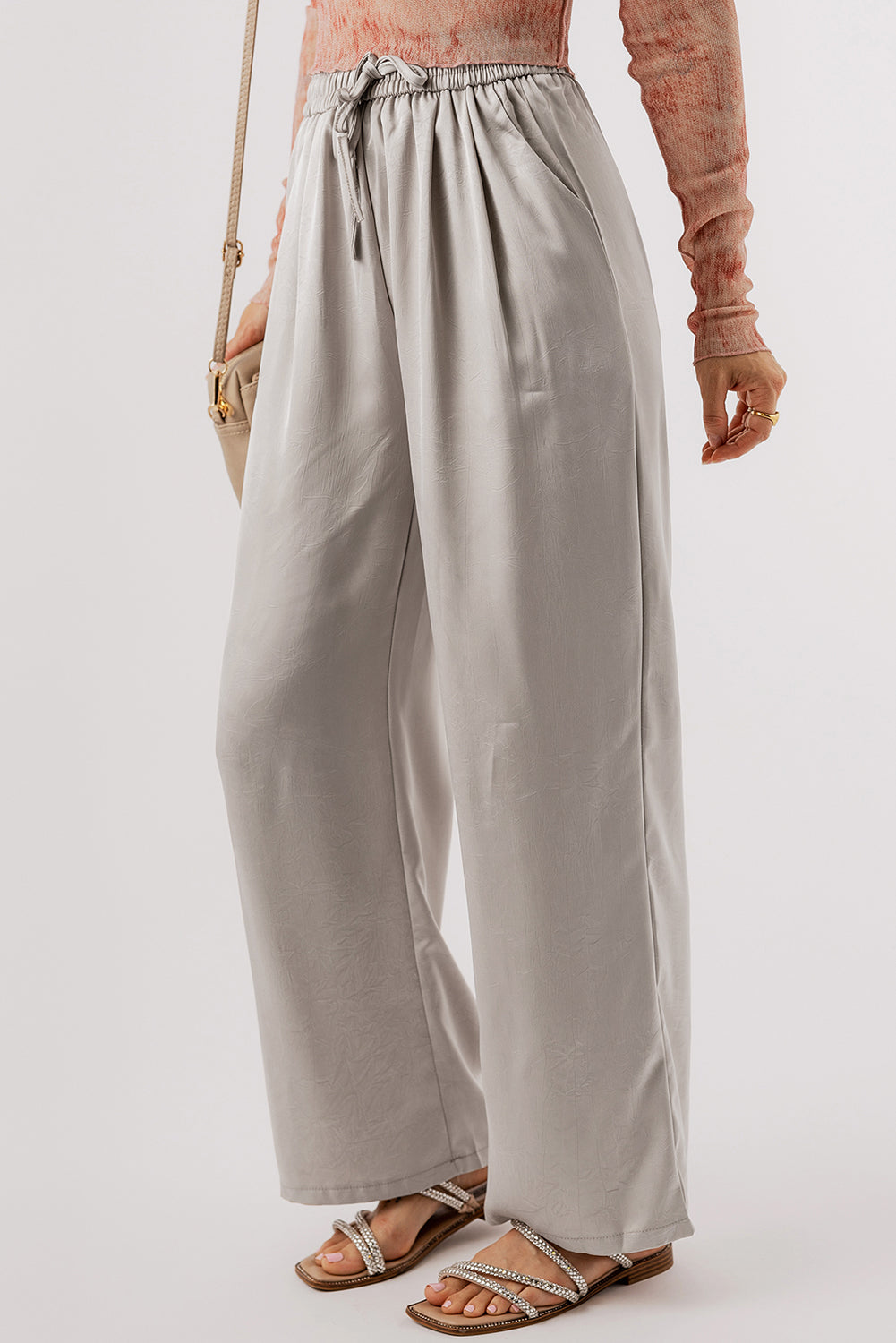 Chic jet stream wide-leg trousers