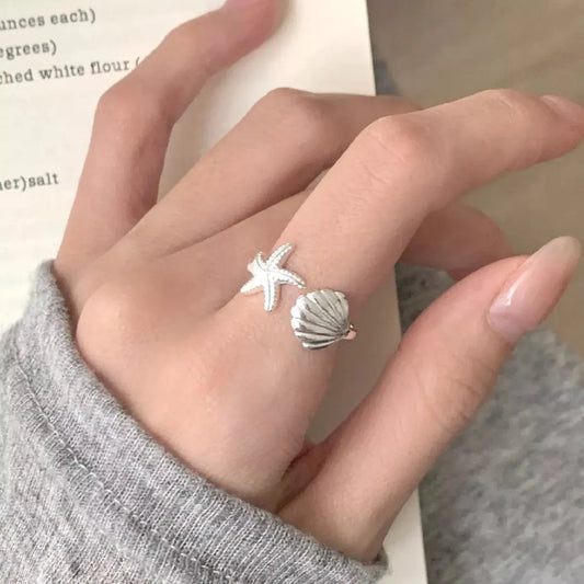 Starfish & Seashell Open Ring Simply Love