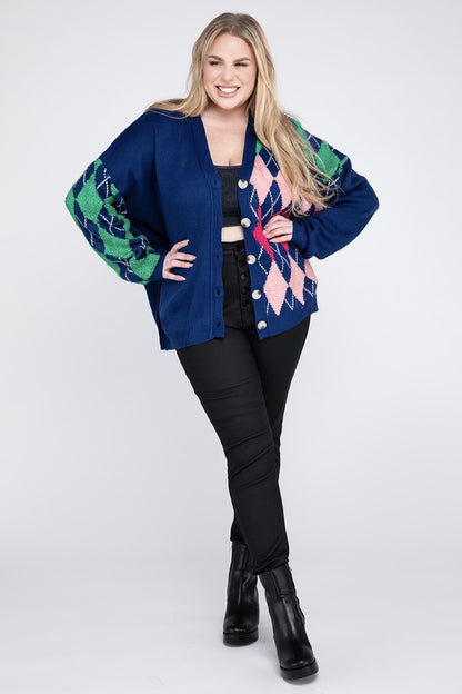 Chic Plus Size V Neck Button Cardi for Effortless Style