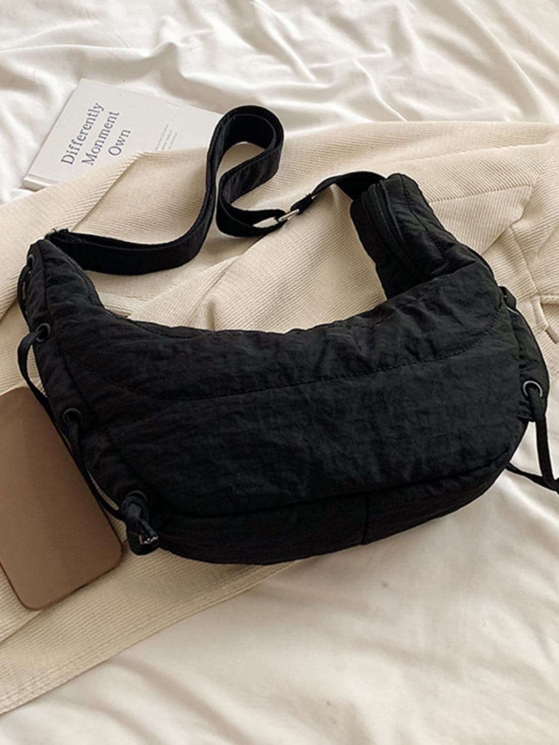 Large polyester crossbody bag