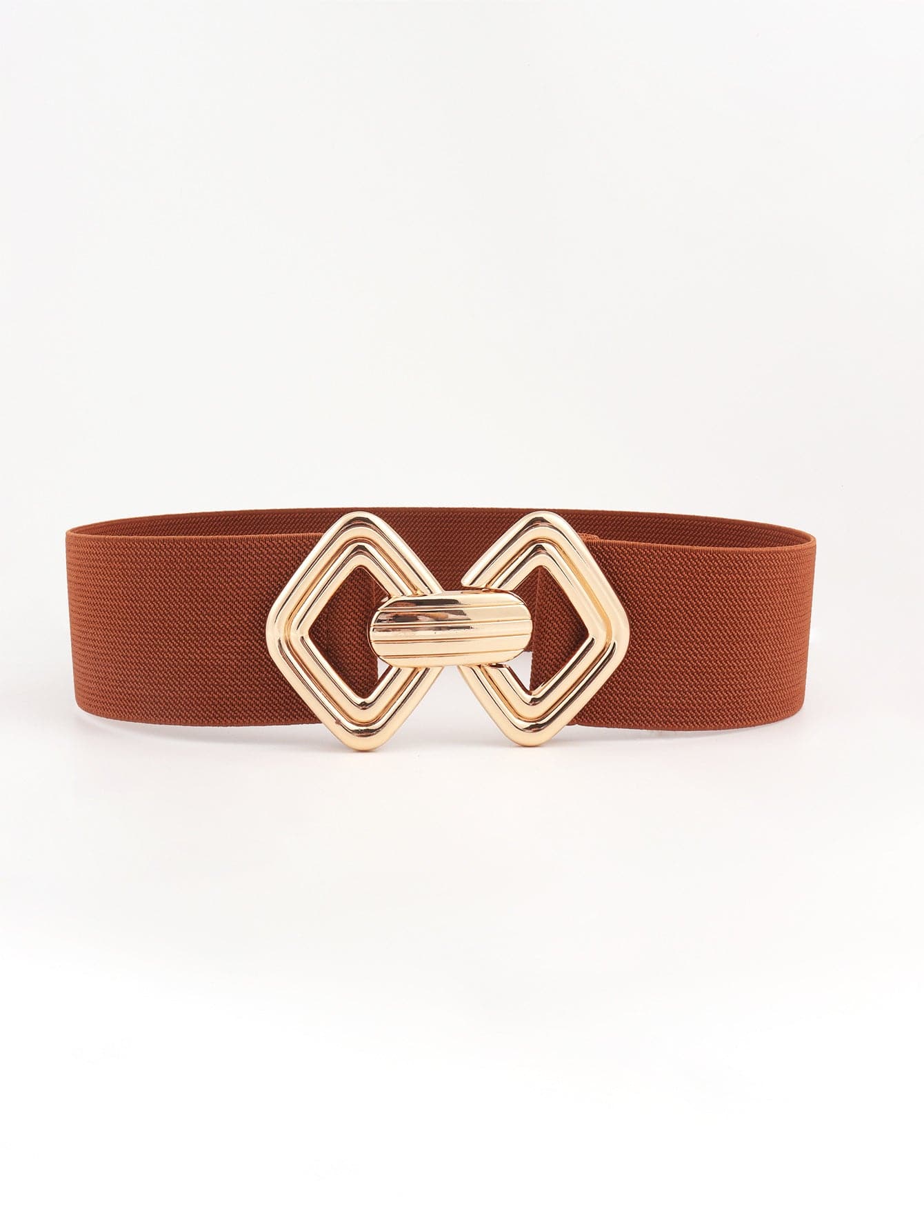 Geometric Buckle Elastic Wide Belt.