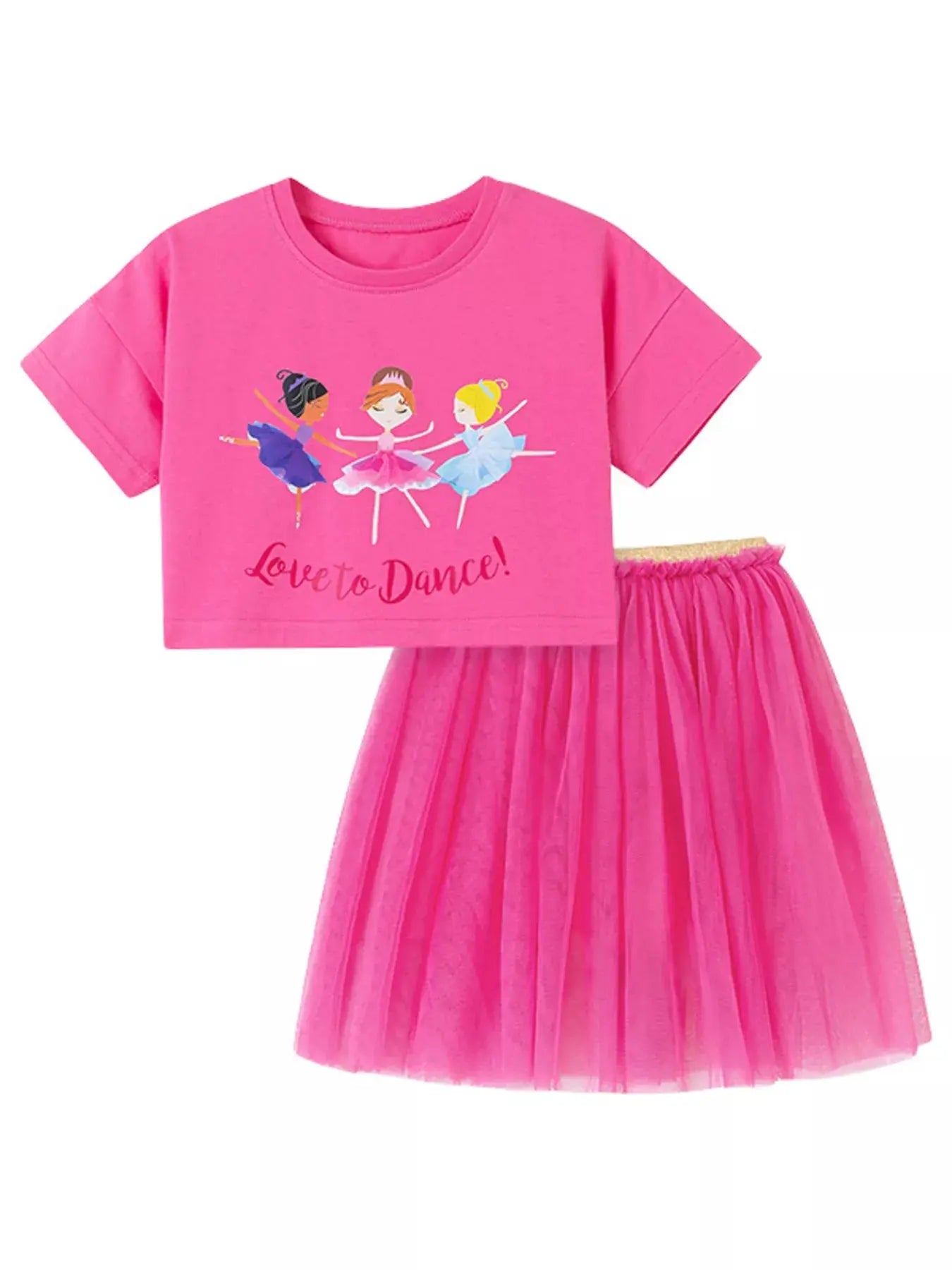 Children's Round Neck T-Shirt and Skirt Set Simply Love