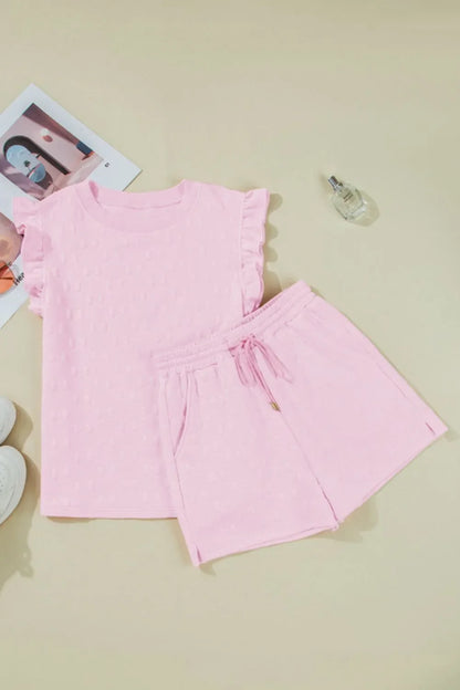 Simply Love: Bow Jacquard Shorts Set