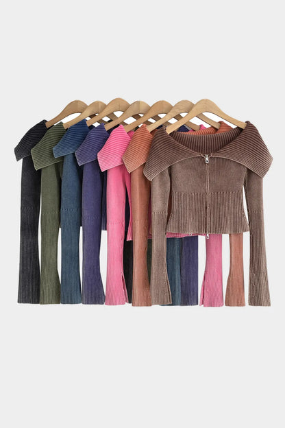 Double Take: Ribbed Zip Cardigan