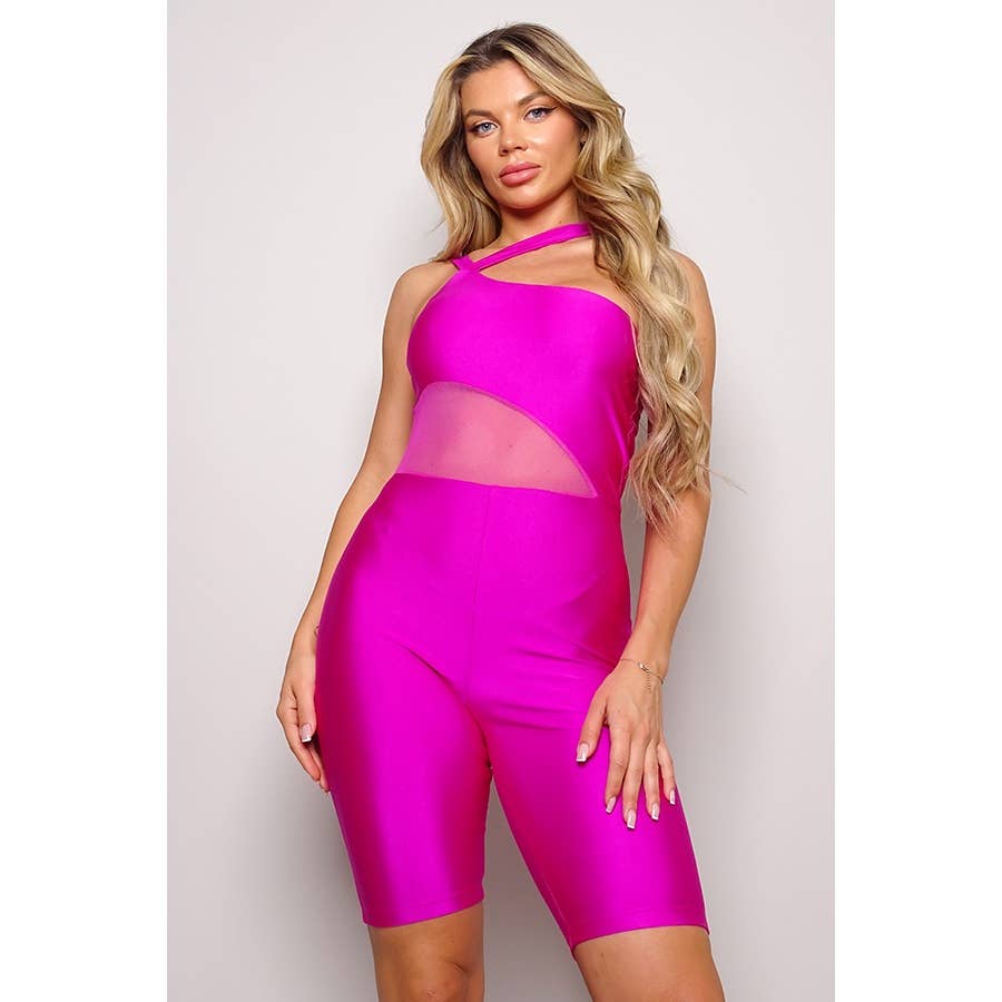 Viviane Showstopper Mesh Romper – Fuchsia Fierce Coco’s Tee Boutique
