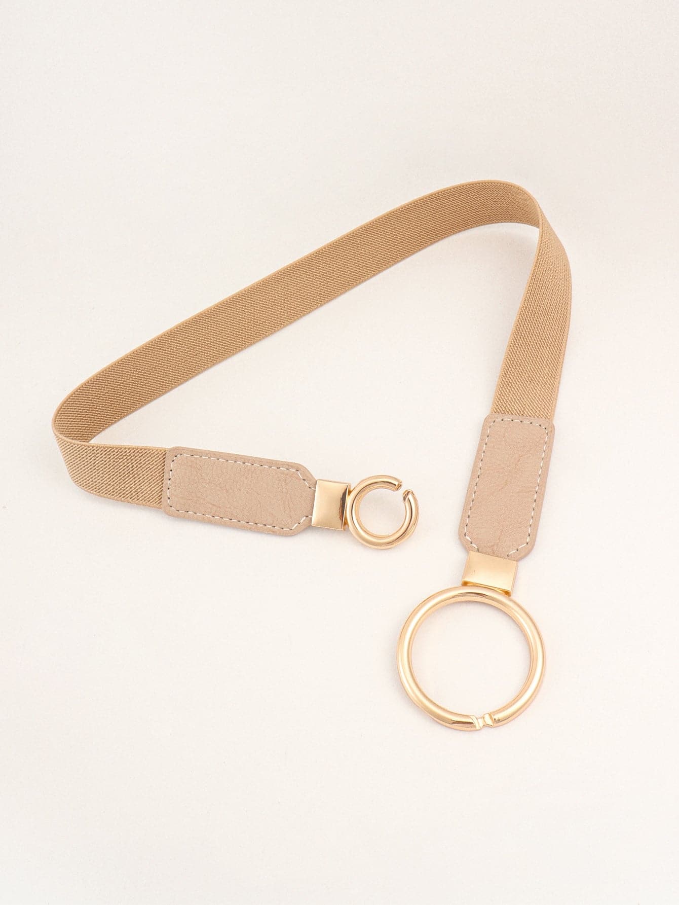 Double Ring Buckle Elastic PU Belt.