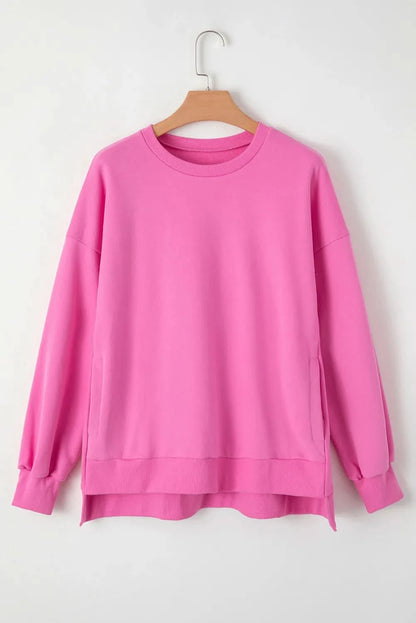 Chic high-low pocket sweatshirt with long sleeves