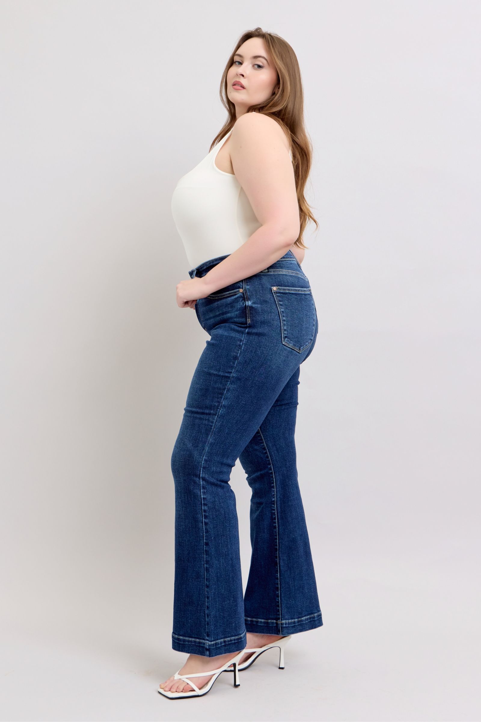 Judy Blue Full Size High Rise Flare Jeans with Pockets Plus Size Coco’s Tee Boutique