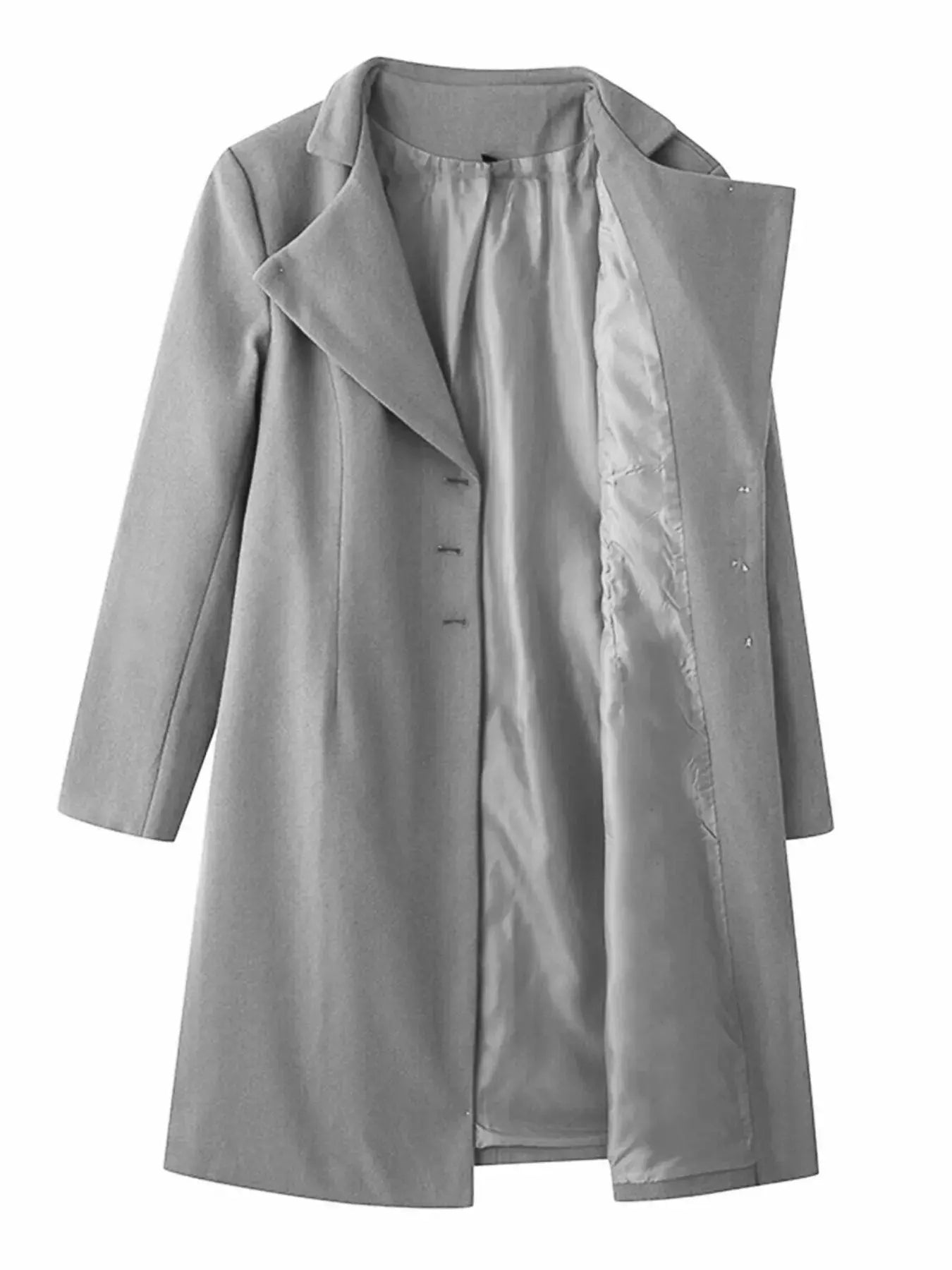 Full Size Single-Breasted Long Sleeve Overcoat Plus Size Simply Love