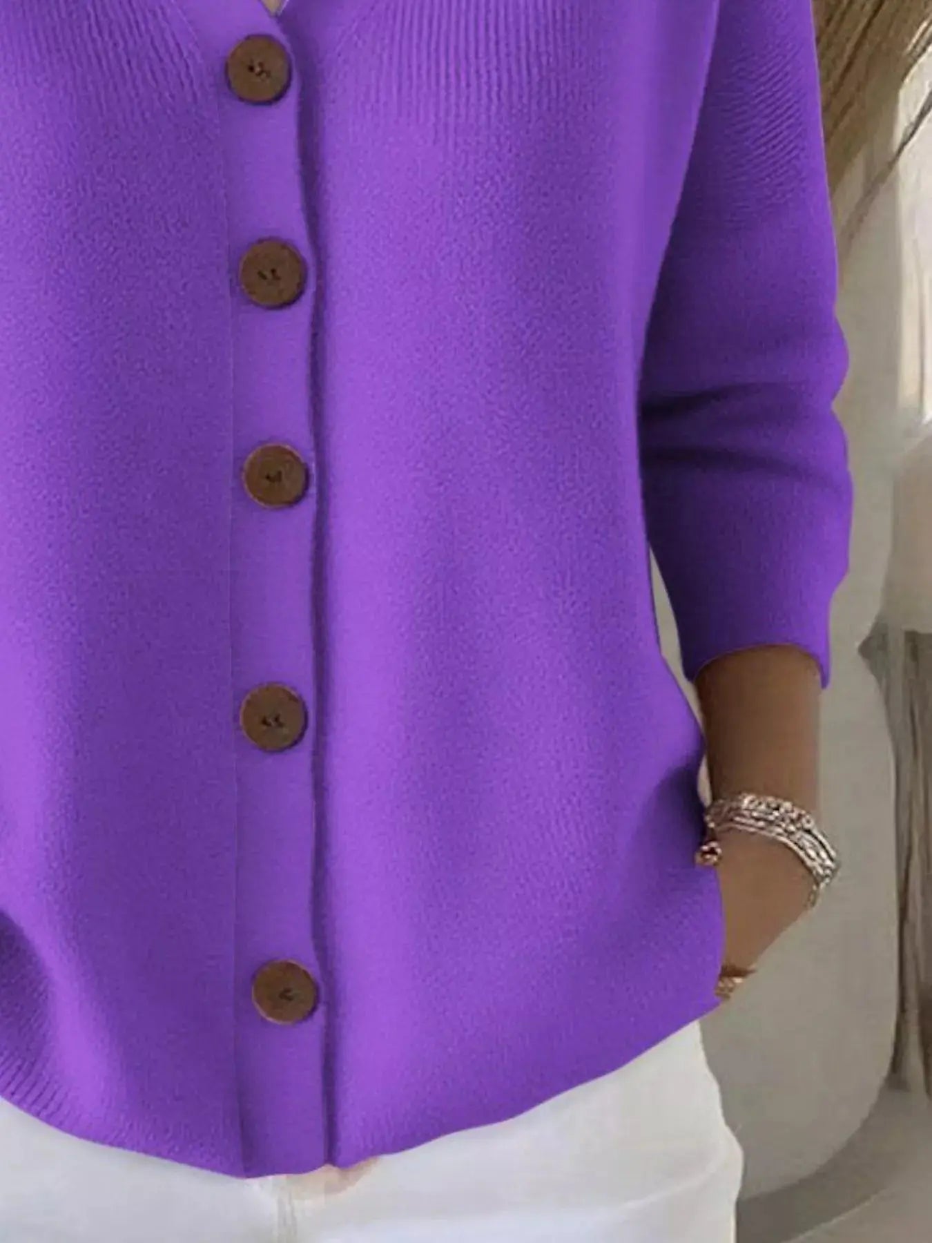 Full Size Hooded Button-Down Knit Cardigan Plus Size Simply Love