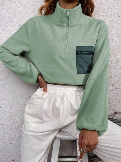 Chic half zip sweatshirt - size S-XL