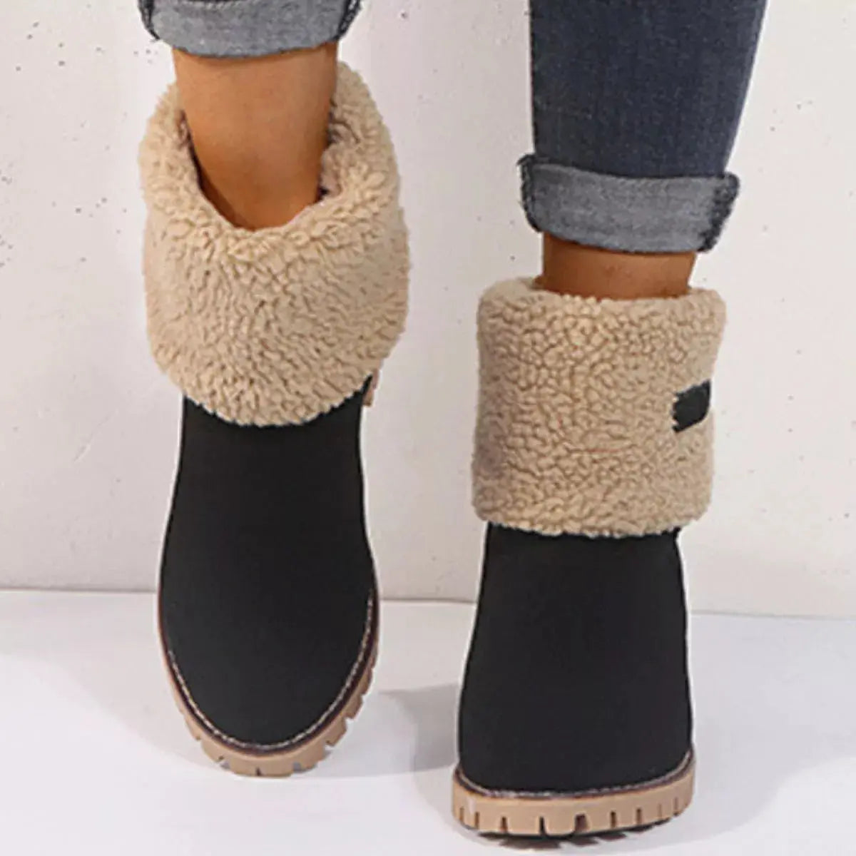 Round Toe Block Heels Boots Simply Love