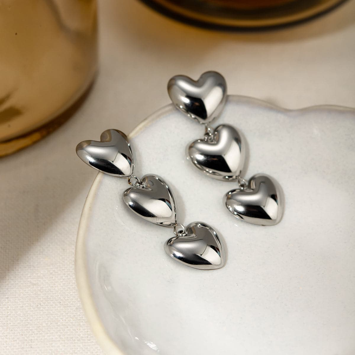 Stainless Steel Heart Earrings.