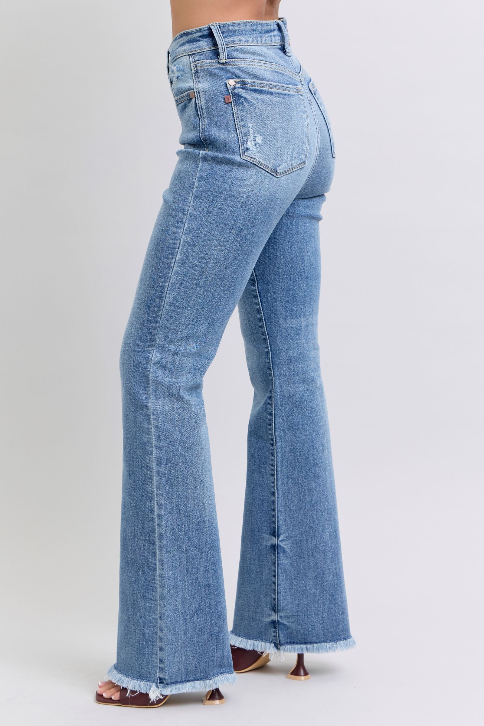 Judy Blue Full Size Raw Hem High Rise Bootcut Jeans - Your Go-To Stylish Denim Coco’s Tee Boutique