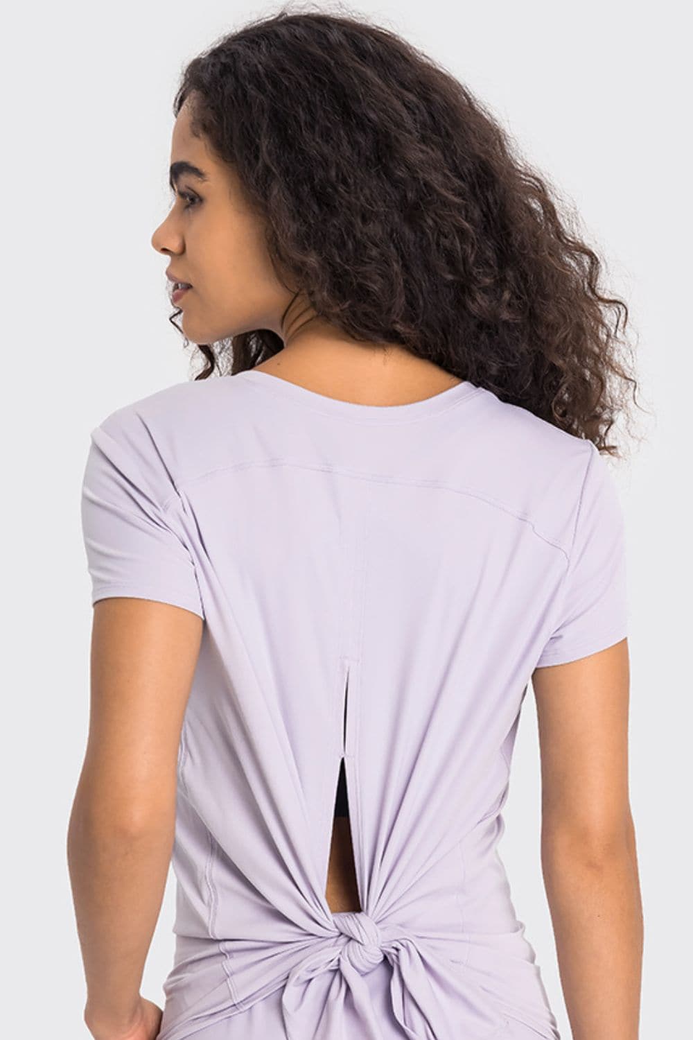 Tie Back Short Sleeve Sports Tee.