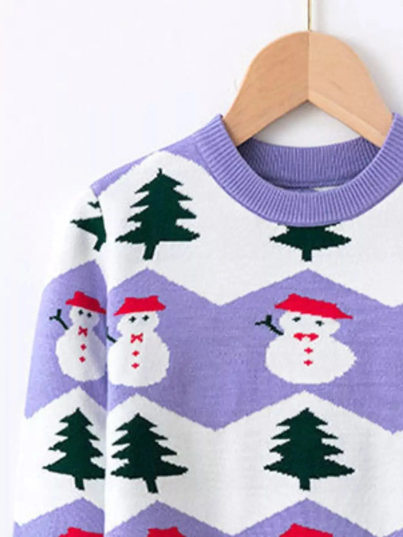Children's Snowman & Tree Pattern Sweater Simply Love