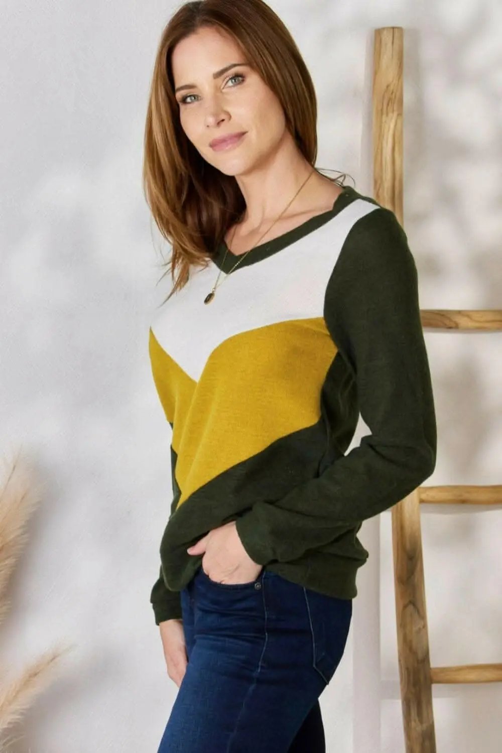 Hailey & Co Plus Size Colorblock Blouse - Love Salve 