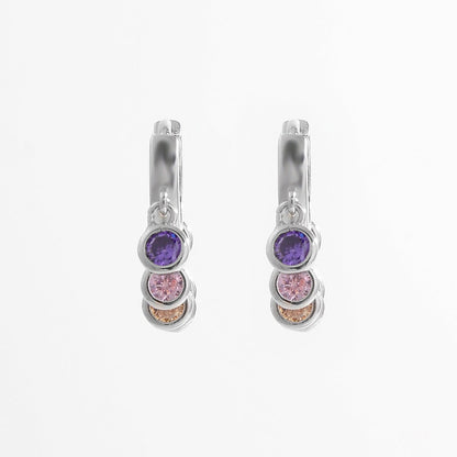 Zircon 925 Sterling Silver Huggie Earrings.