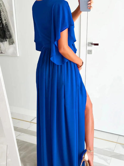 Effortlessly Elegant Flutter Wrap Maxi Dress