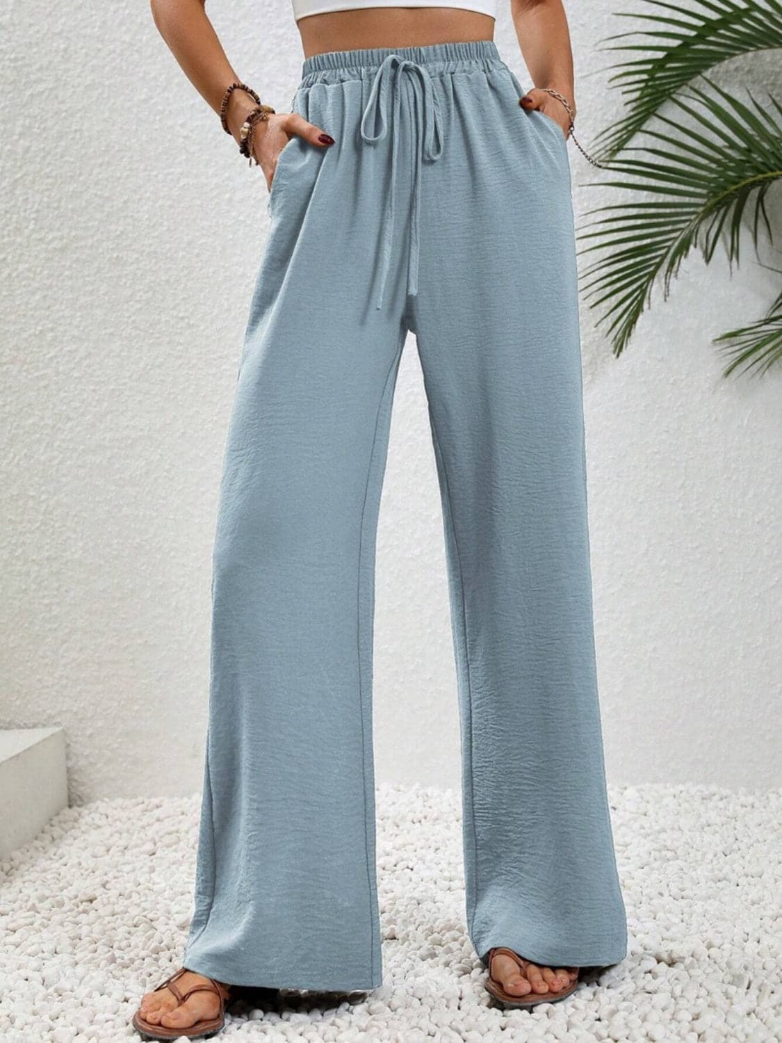 Wide Leg Drawstring Pants.