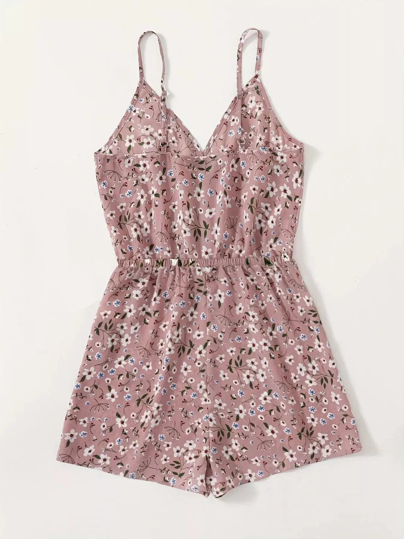 Floral Print Spaghetti Strap Romper Simply Love