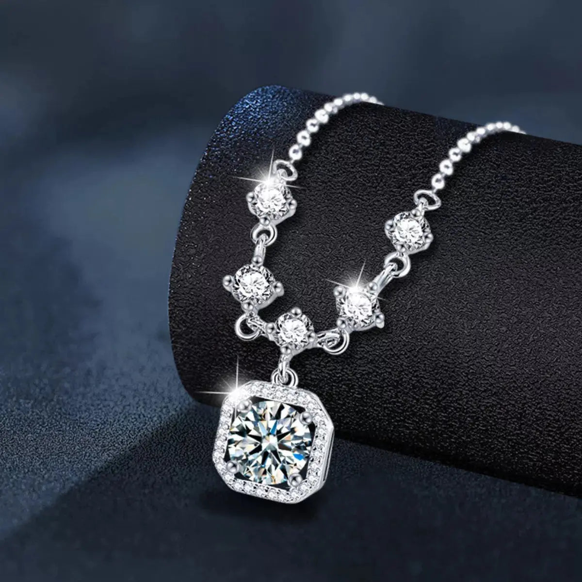 2 Carat Moissanite 925 Sterling Silver Pendant Necklace Simply Love