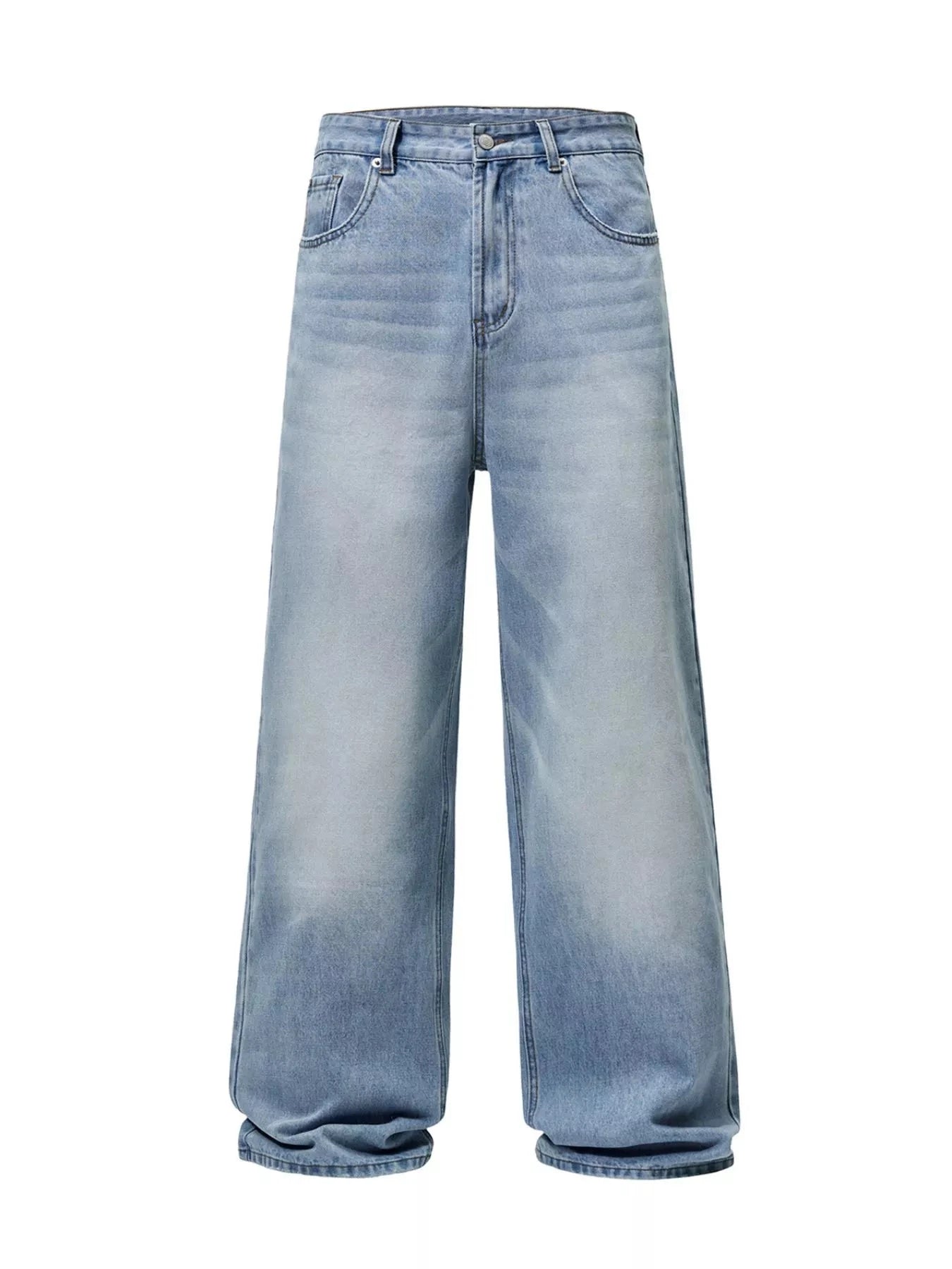 Mens Full Size Washed Wide Leg Jeans For Plus Size Simply Love