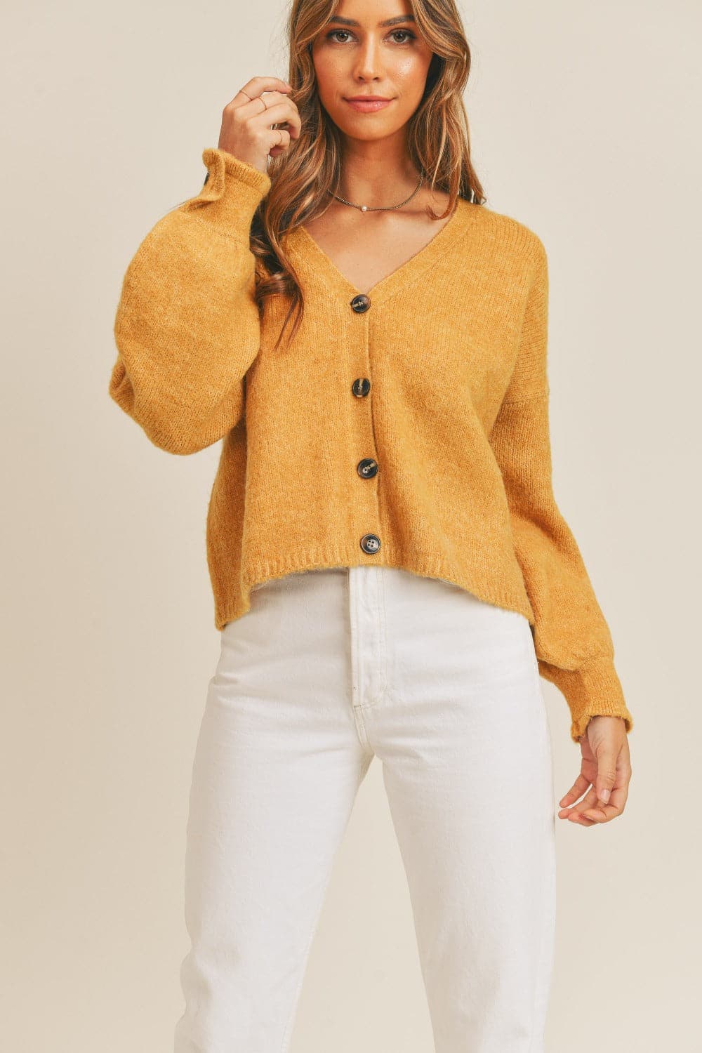 Cozy button-down long sleeve cardigan for stylish layering