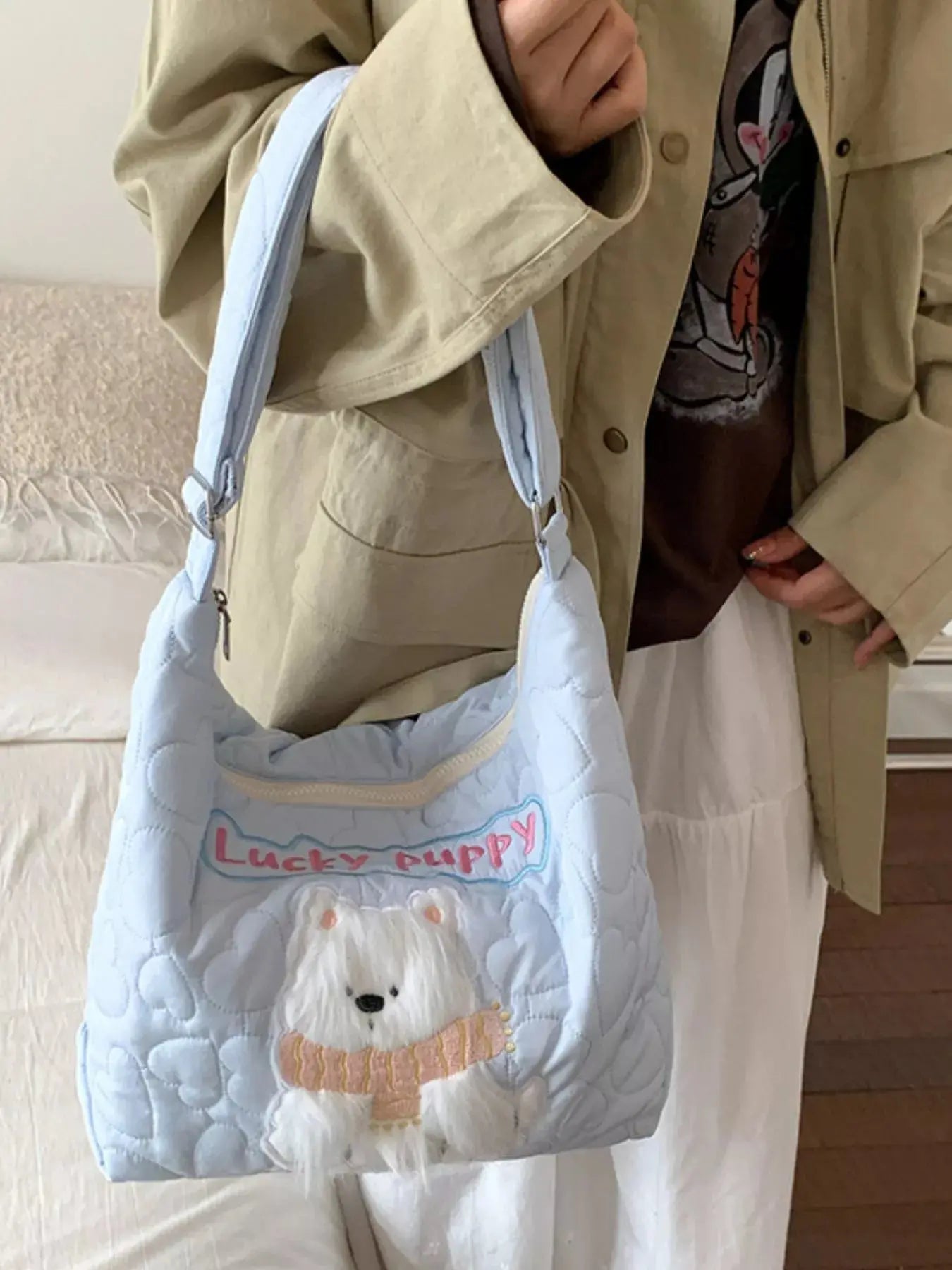 Cute Bear Applique Crossbody Bag Simply Love