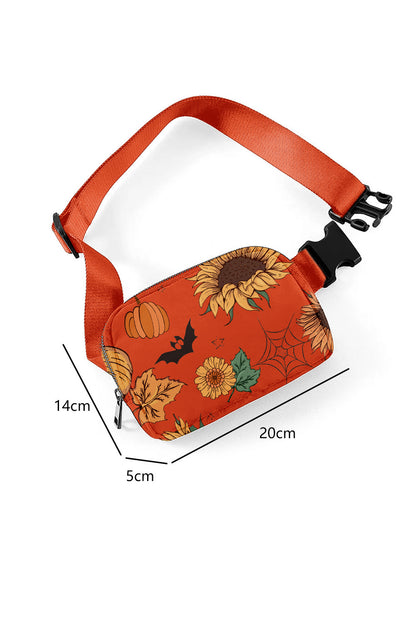 Pumpkin and sunflower Halloween crossbody bag