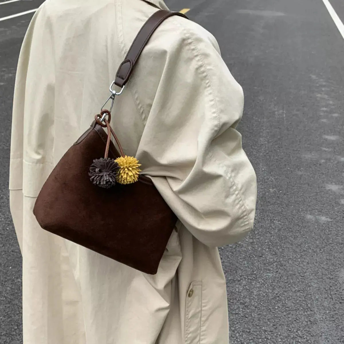 Suede Crossbody Bag with Adjustable Shoulder Strap Simply Love