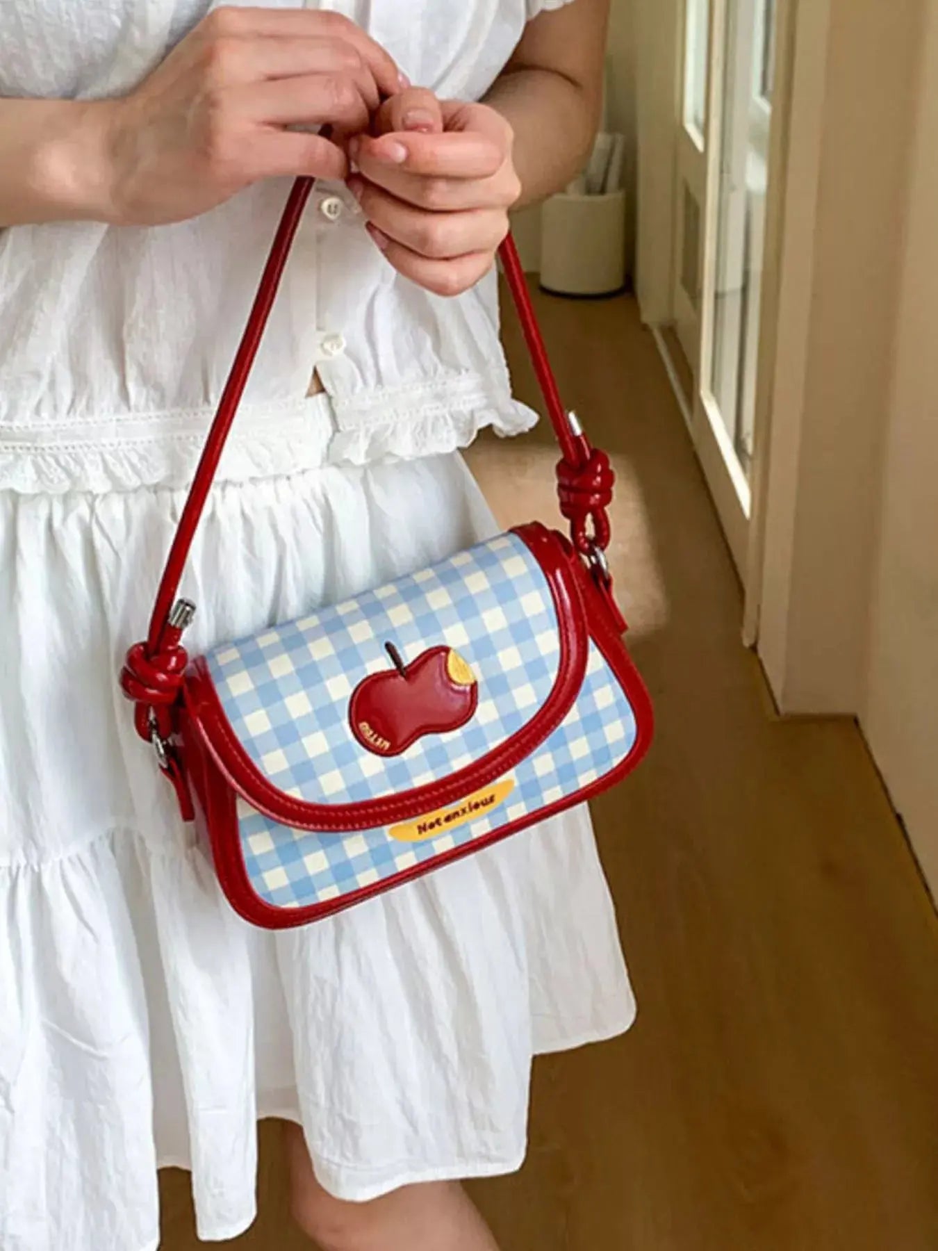 Apple Gingham Shoulder Bag Simply Love