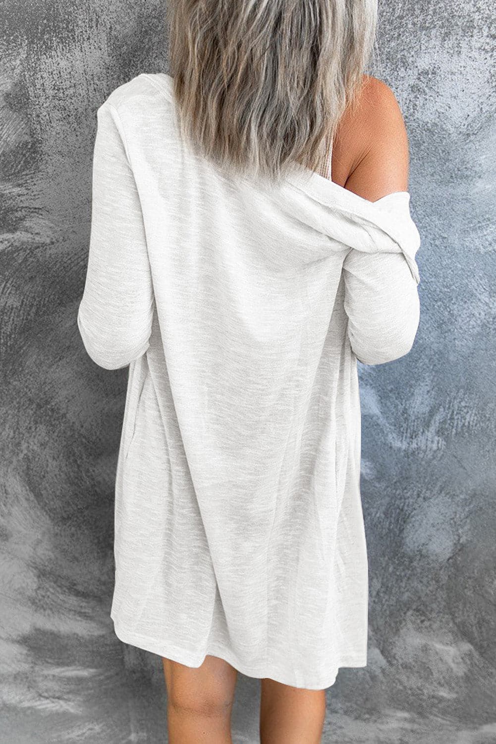 Double Take Button Down Long Sleeve Longline Cardigan.