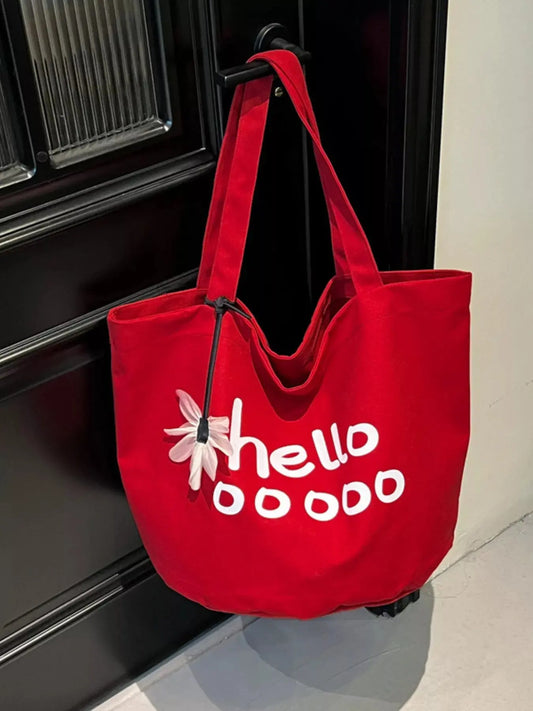 Letter Canvas Tote Bag Simply Love